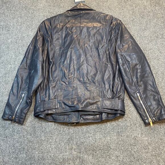 LTH JKT Black Leather Moto Biker Jacket Belted Soft Womens Medium Cropped Punk - Picture 4 of 12